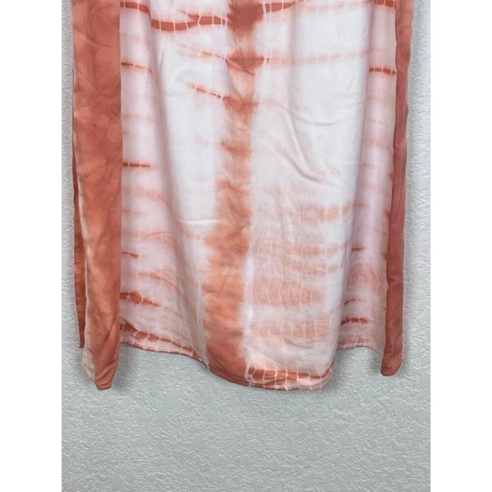 Emerson Fry India Collection Hand Tie Dye Terra Cotta Faux Wrap Midi Skirt sz Lg